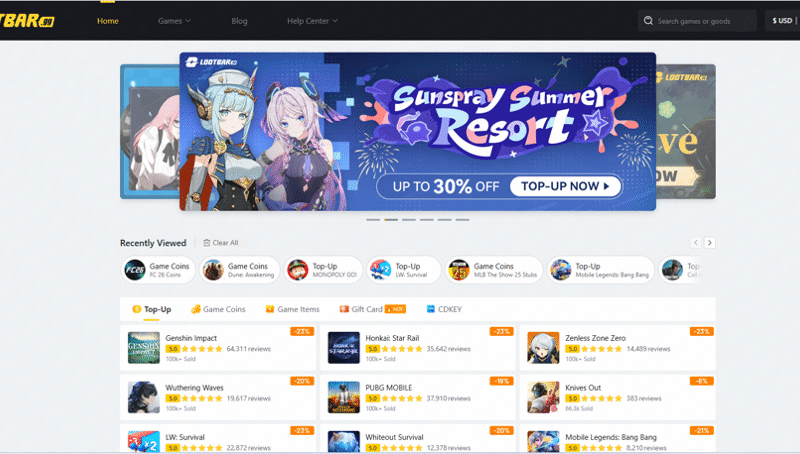 LootBar – Top Game Top-Up Platform