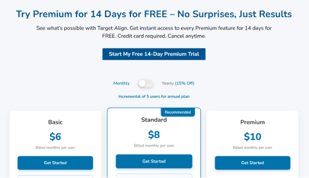Get started with Target Align for free 14-day trial