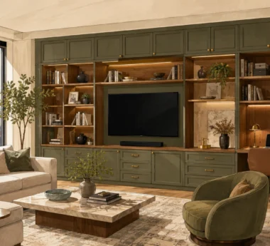 Living Room Custom Cabinets Designed for New York Homes
