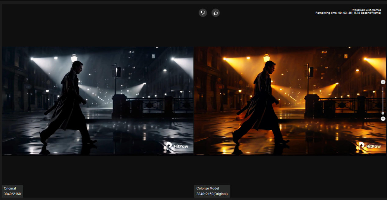 HitPaw VikPea AI black and white video colorization feature restoring colors 