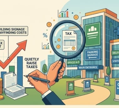 How Building Signage and Wayfinding Costs Quietly Raise Your Property Tax Assessment