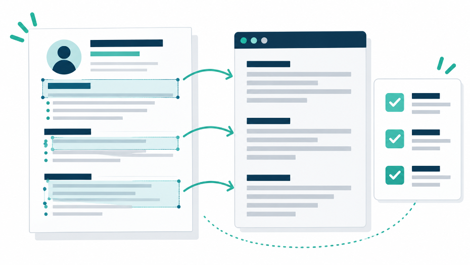 Pre-send test comparing a resume PDF with its plain-text version